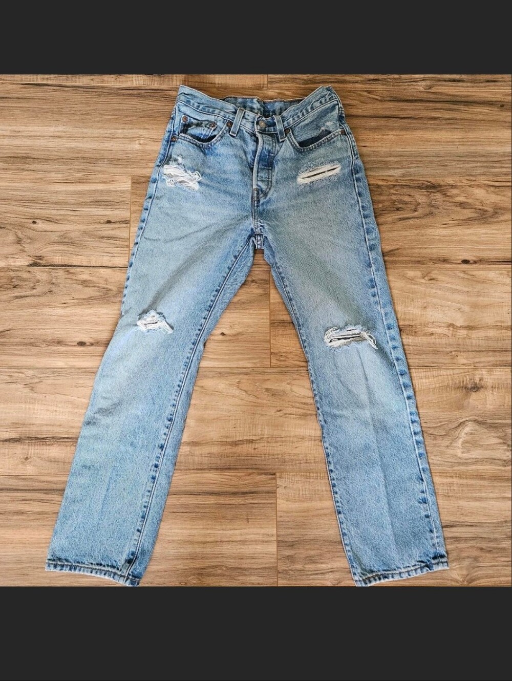 Levi's 501 Straight Leg Ripped Jeans